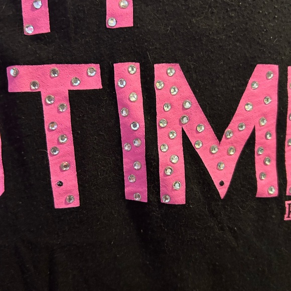 Y2K I only sleep In Pink sleep shirt rhinestones it’s past my bedtime - Picture 5 of 8